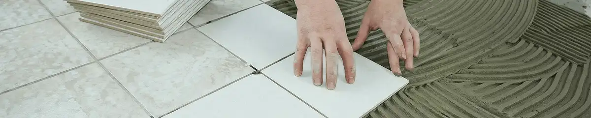 Professional installing white tile floors in Shreveport, LA