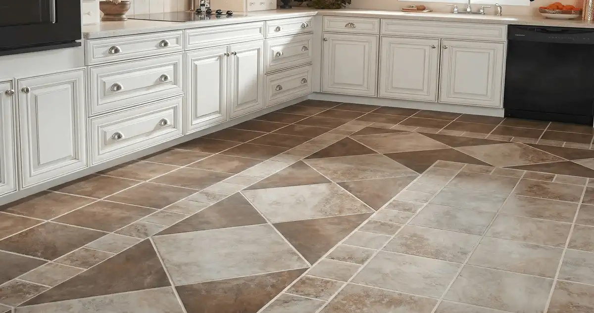 Kitchen with white cabinets and a professionally installed tile floor in Shreveport, LA